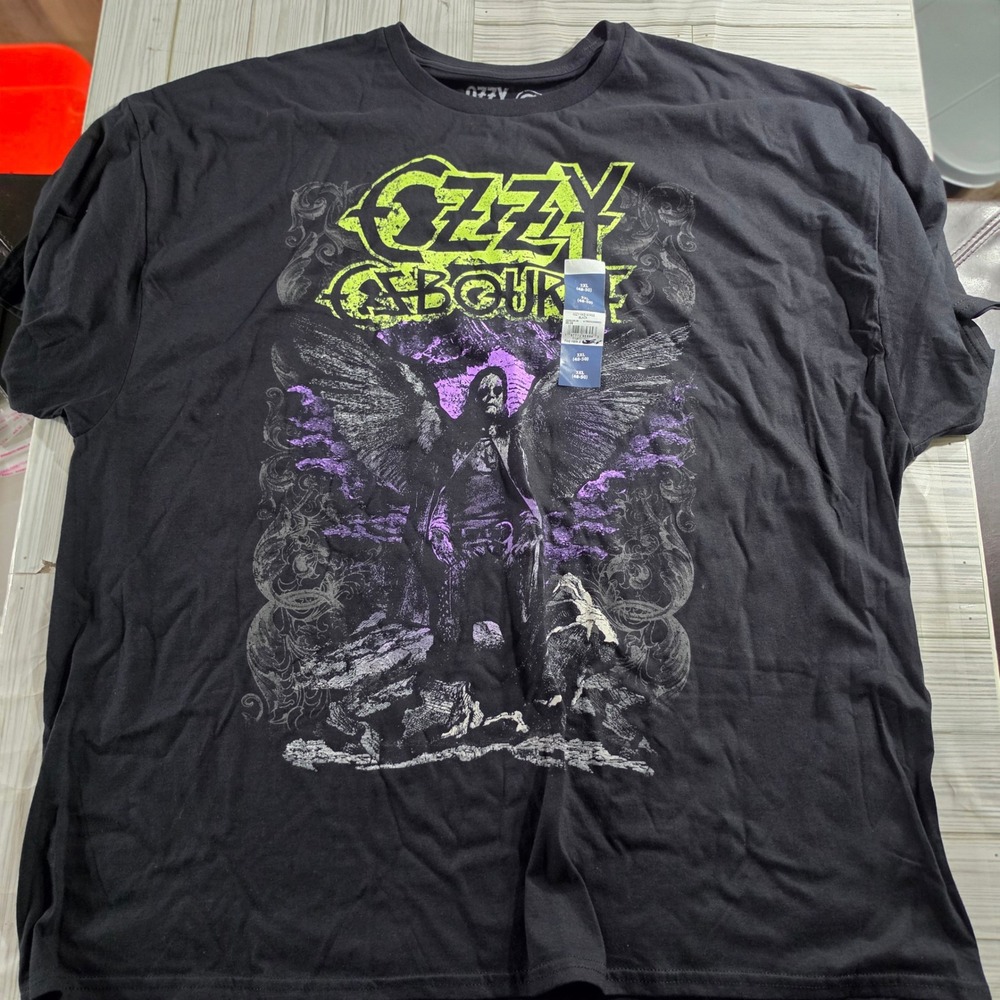 Ozzy Osbourne Mens 3XL Black Graphic T-Shirt Winged Figure Heavy Metal Band Tee